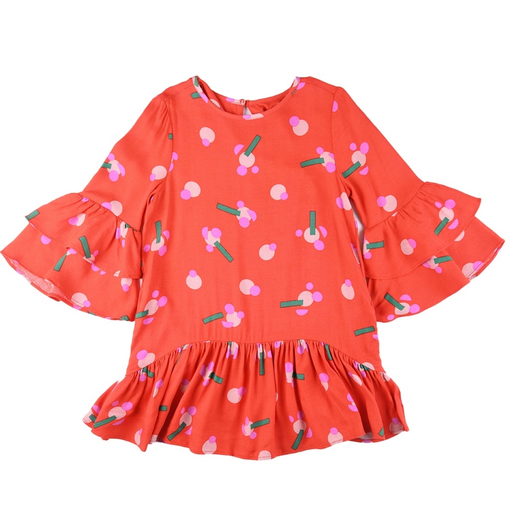 Flower Sticker Viscose Dress